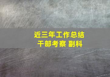 近三年工作总结 干部考察 副科